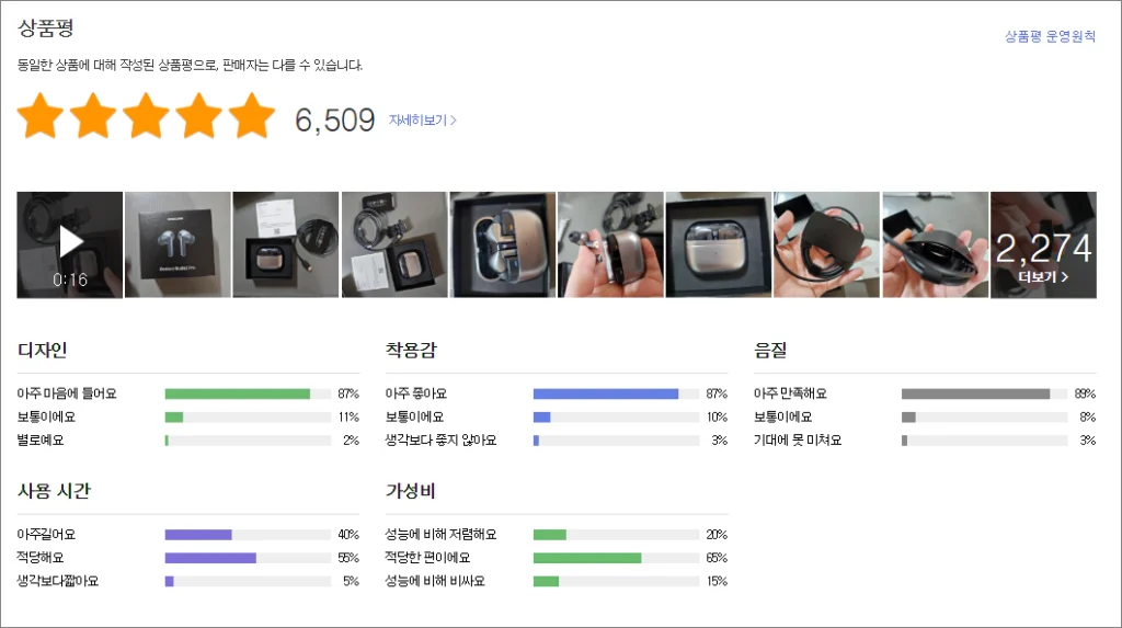 갤럭시 버즈3 프로 상품평